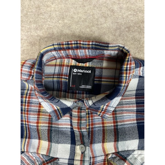 Marmot Shirts Men's size Small Plaid Long Sleeve Midweight Flannel - Picture 4 of 5